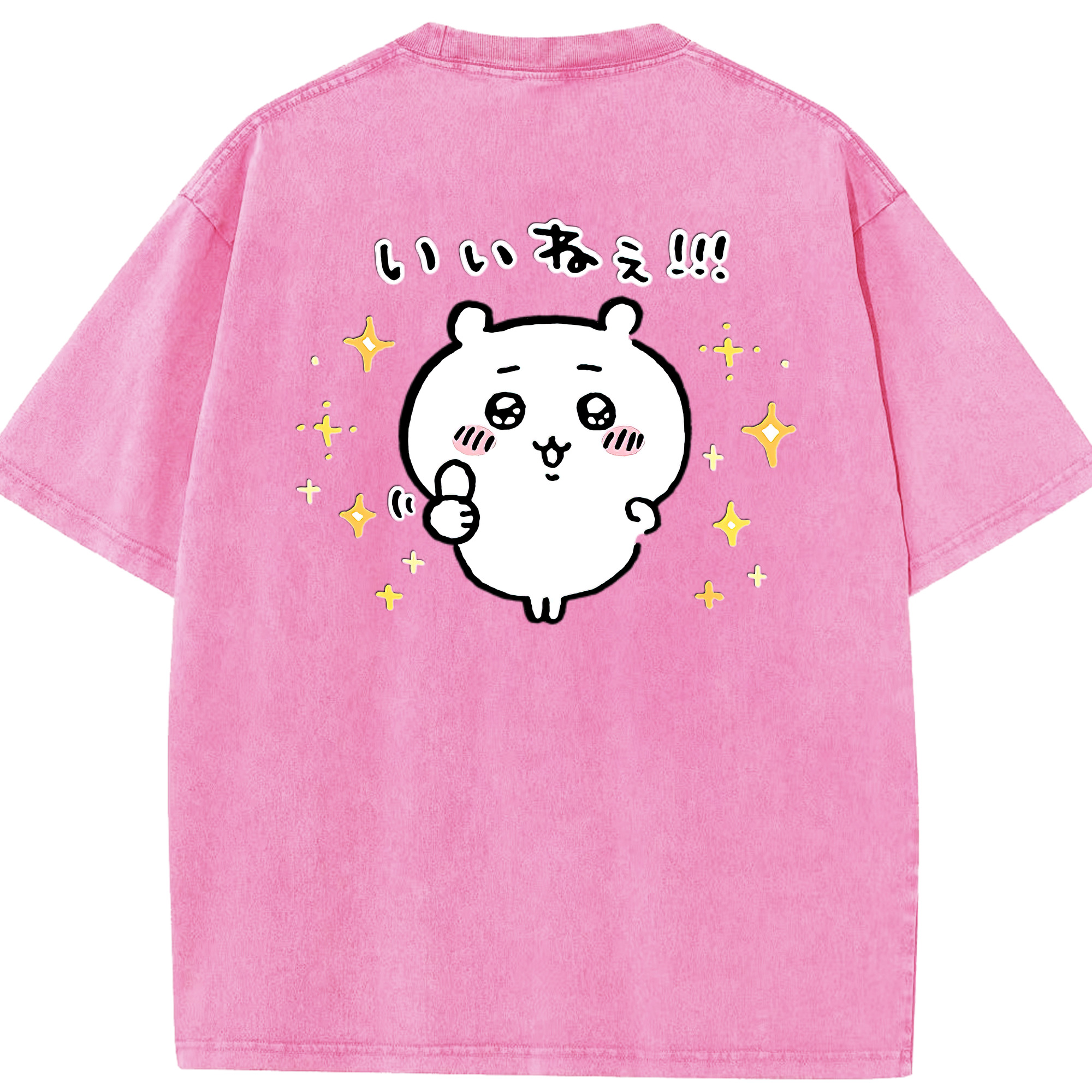 （画像用） ちいかわ ちいかわ Chii-kawa chiikawa 綿100% ヴィンテージ風 半袖Tシャツ（背面プリント）